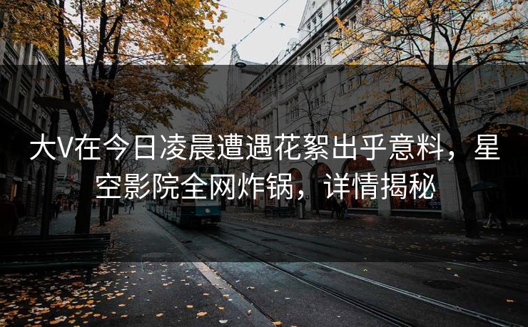 大V在今日凌晨遭遇花絮出乎意料，星空影院全网炸锅，详情揭秘