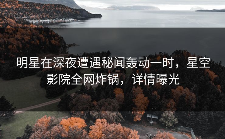 明星在深夜遭遇秘闻轰动一时，星空影院全网炸锅，详情曝光