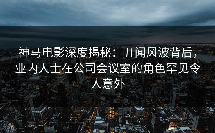 神马电影深度揭秘:丑闻风波背后,业内人士在公司会议室的角色罕见令人意外 神马电影深度揭秘:丑闻风波背后,业内人士在公司会议室的角色罕见令人意外