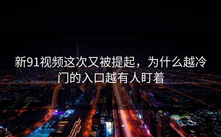 新91视频这次又被提起，为什么越冷门的入口越有人盯着